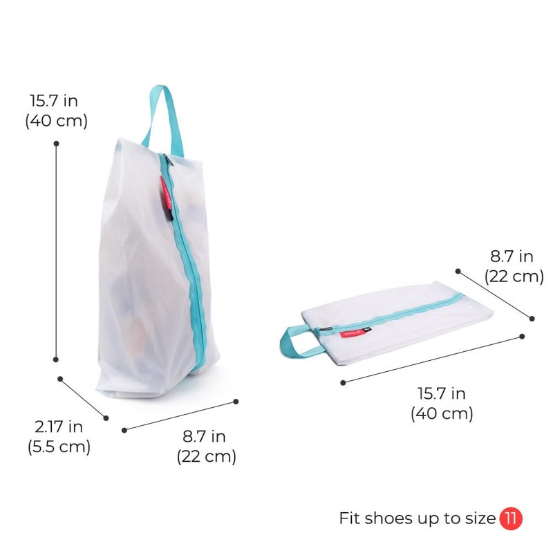 pack all Ultralight Shoe Bag for Travel, Water-Resistant Shoe Pouch for Gym, Odor-Resistant Soccer Cleats Bag for Sport (White, 1-Pack) - Image 3